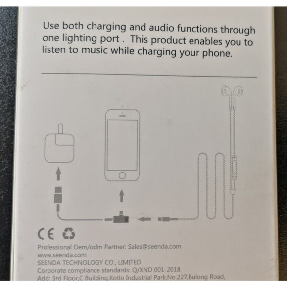 Seenda Splitter adapter 3ft dual charge and audio, call, data, cord cable iphone - Picture 3 of 4